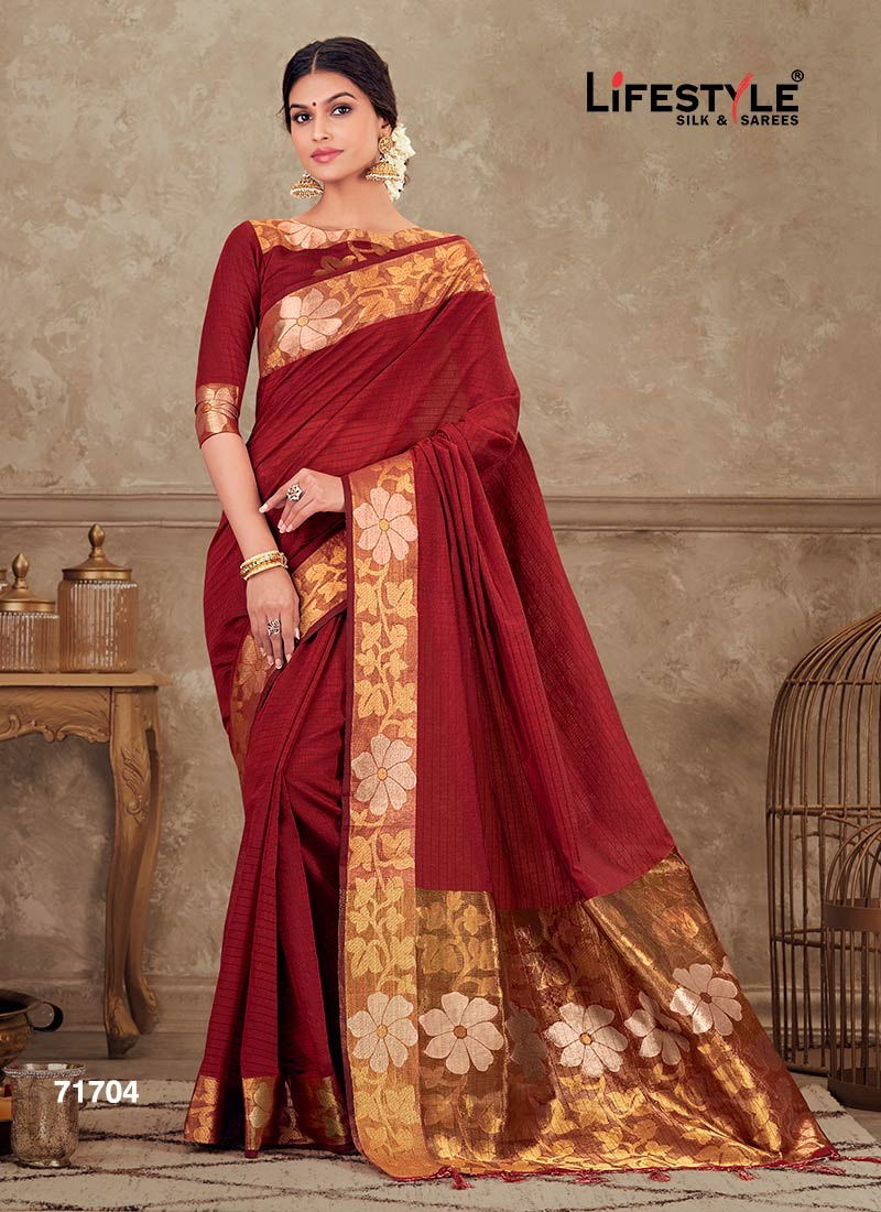 LIFE STYLE LASHKARA  VOL-1 Latest Fancy Designer Festive Wear Heavy Chanderi Gala Silk Rich Pallu Saree Collection