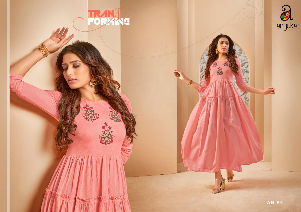 Anyuka Blush Latest Pretty Casual Wear Stylish Kurti Collection 