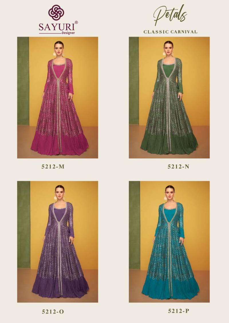 Petals Classic Carnival By Sayuri Silk Designer Gown Exporters In India