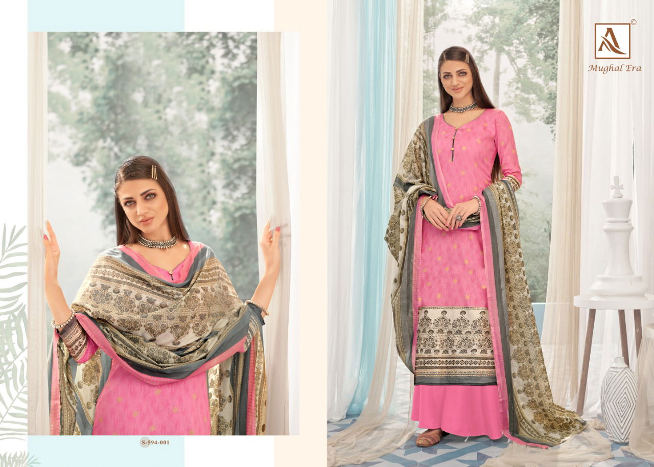 Alok Mughal Era 4 Latest fancy Designer Casual Wear Pure Jam Gold Print Designer Dress Material
