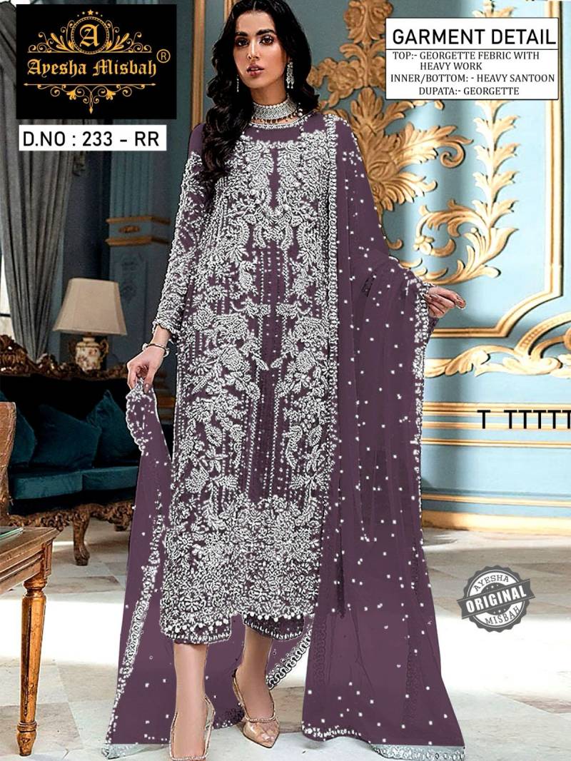 Ayesha Misbah 233 M To R Georgette Pakistani Salwar Kameez Best Wholesale Shop In Surat
