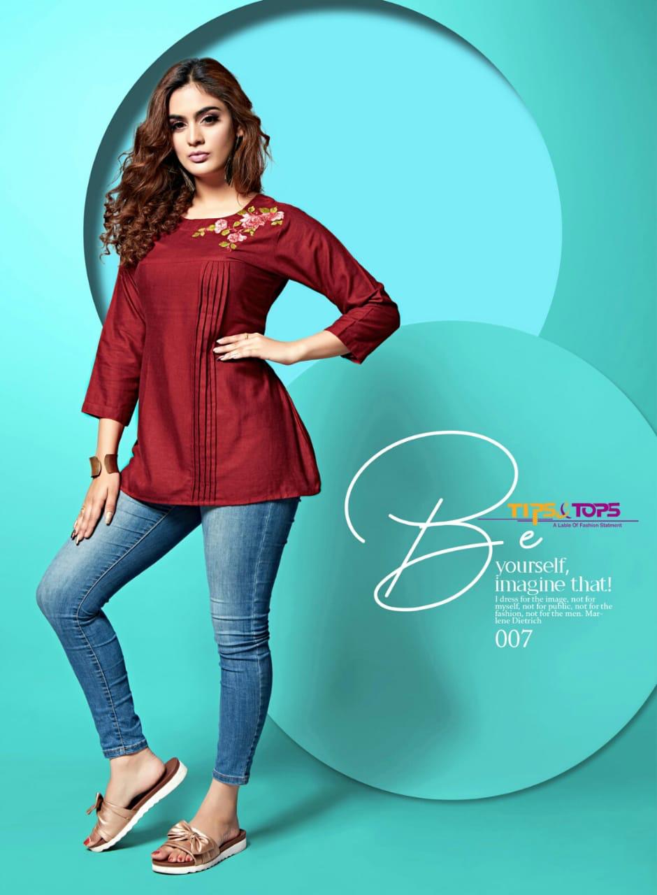Tips &Tops Blossom 5 Latest Pretty Designer Heavy Rayon Party Wear Short Tops Collection 