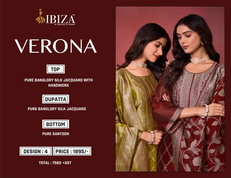Verona By Ibiza Banglory Silk Designer Salwar Kameez Exporters In India