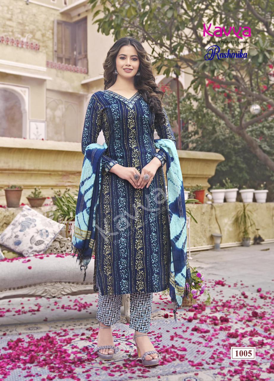 Kavya Rashmika Vol 1 Printed Straight Kurti With Bottom Dupatta Wholesale Clothing Suppliers In India