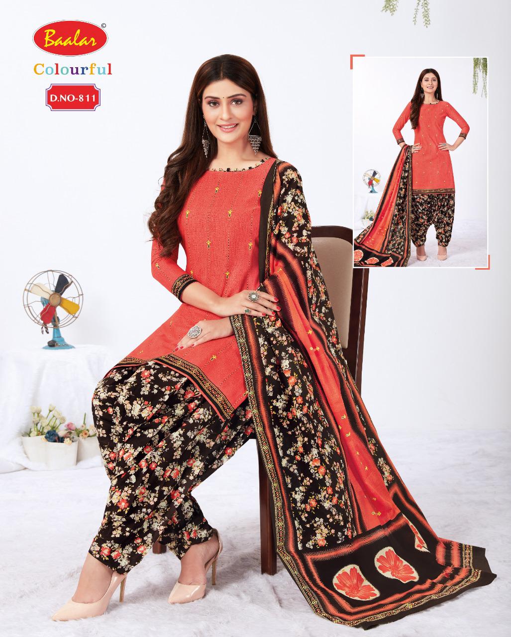 Baalar Colourful 8 Latest Fancy Regular Wear Cotton Printed Readymade Salwar Suit Collection
