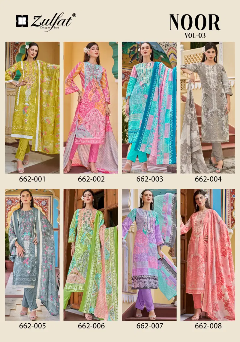 Noor Vol 3 By Zulfat Cotton Printed Designer Dress Material Exporters In India