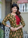 Aaradhna 2021 Dark Green Colour Rayon Printed A Line Kurti Wholesale Market In Surat