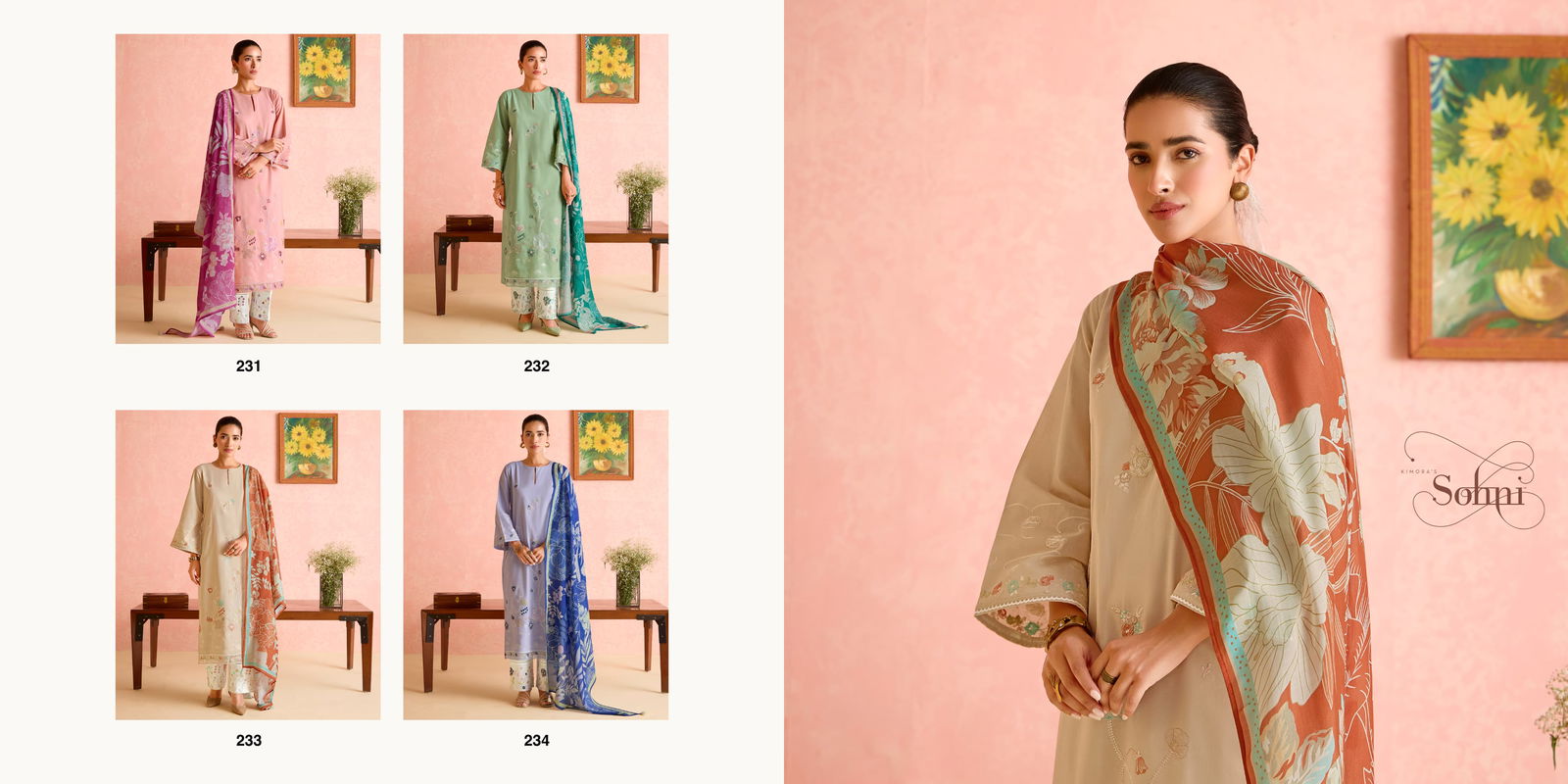 Sunflower By Kimora Sohani Lawn Wholesale Salwar Suits Suppliers In Mumbai