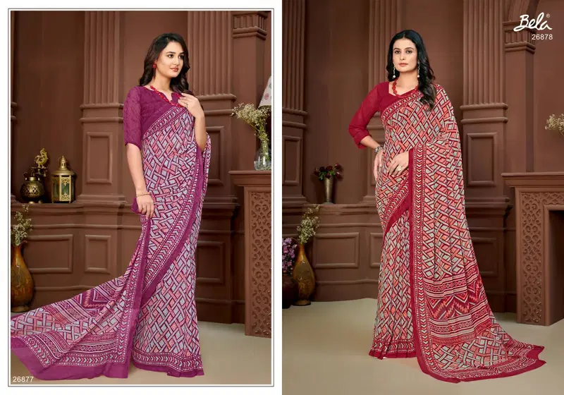 Stella Vol 18 By Bela Georgette Mill Print Saree Wholesalers In Delhi