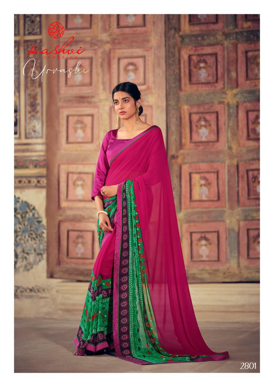 Kashvi Urvashi Latest fancy Regular Casual Wear Weightless Georgette Printed Sarees Collection
