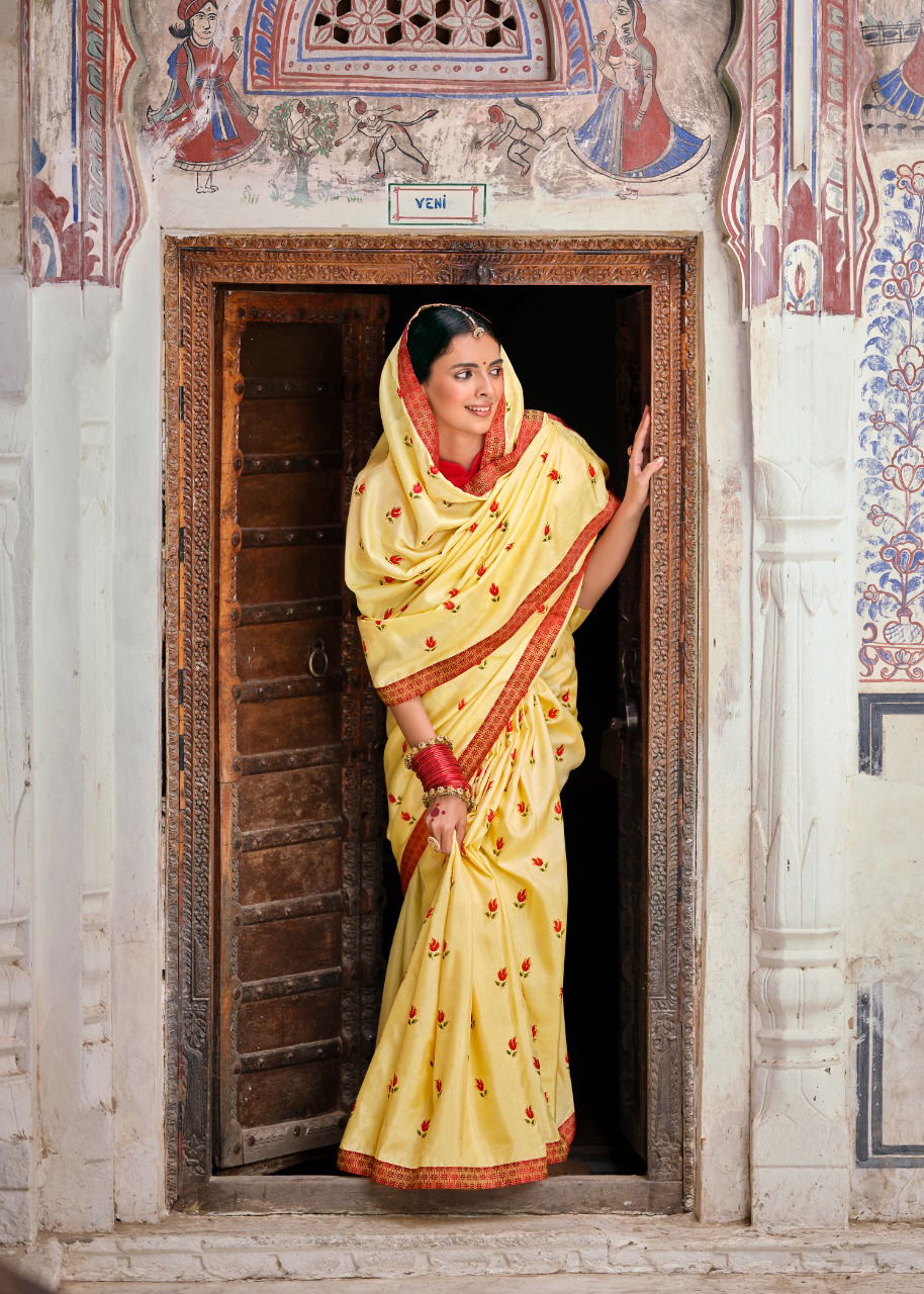 Kashvi Karigari Vichitra Jari With Fancy Lace Casual Wear Silk Saree Collection
