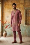Peach Outluk Wedding Vol 54 Heavy Lachaka Mens Kurta With Pajama 5408