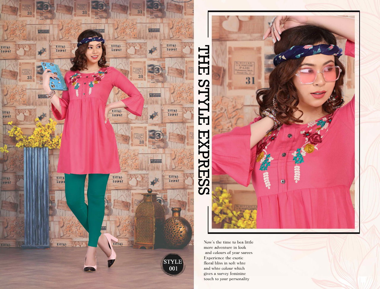 Trendy Sweety Latest fancy Designer Casual Wear Short Embroidery Designer Kurtis Collection
