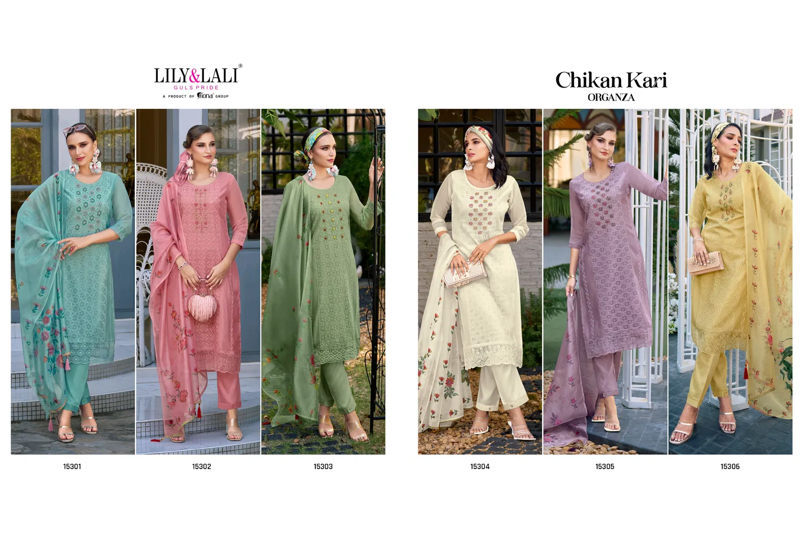 Chikankari Organza By Lily And Lali Kurti With Bottom Dupatta Wholesale Market in Surat with Price
