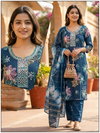 Naisha K 724 Vertican Discharge Print Kurti With Bottom Dupatta Wholesale Online