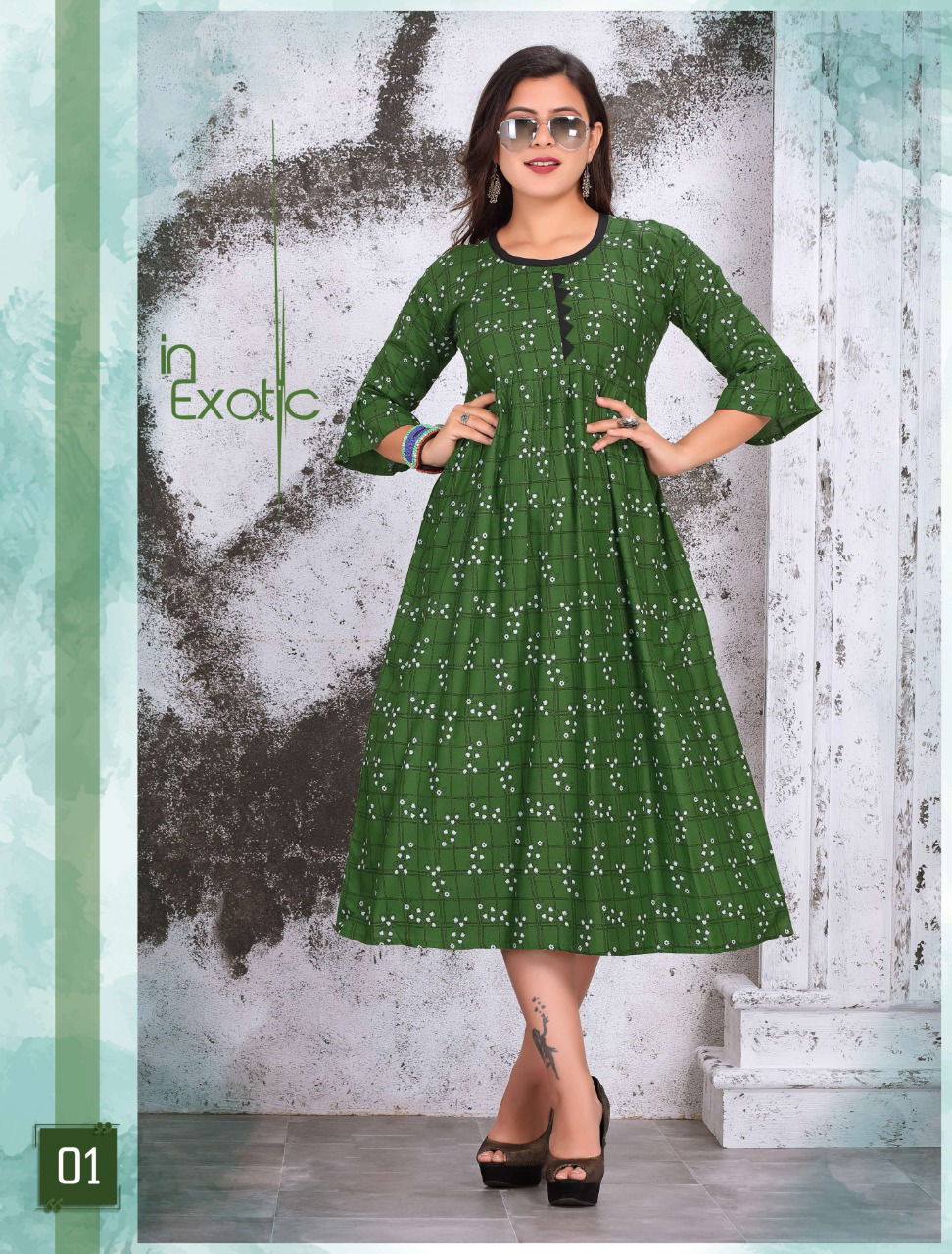 Diva Latest Fancy Regular Casual Wear Rayon Wear Printed Anarkali Rayon Kurtis Collection

