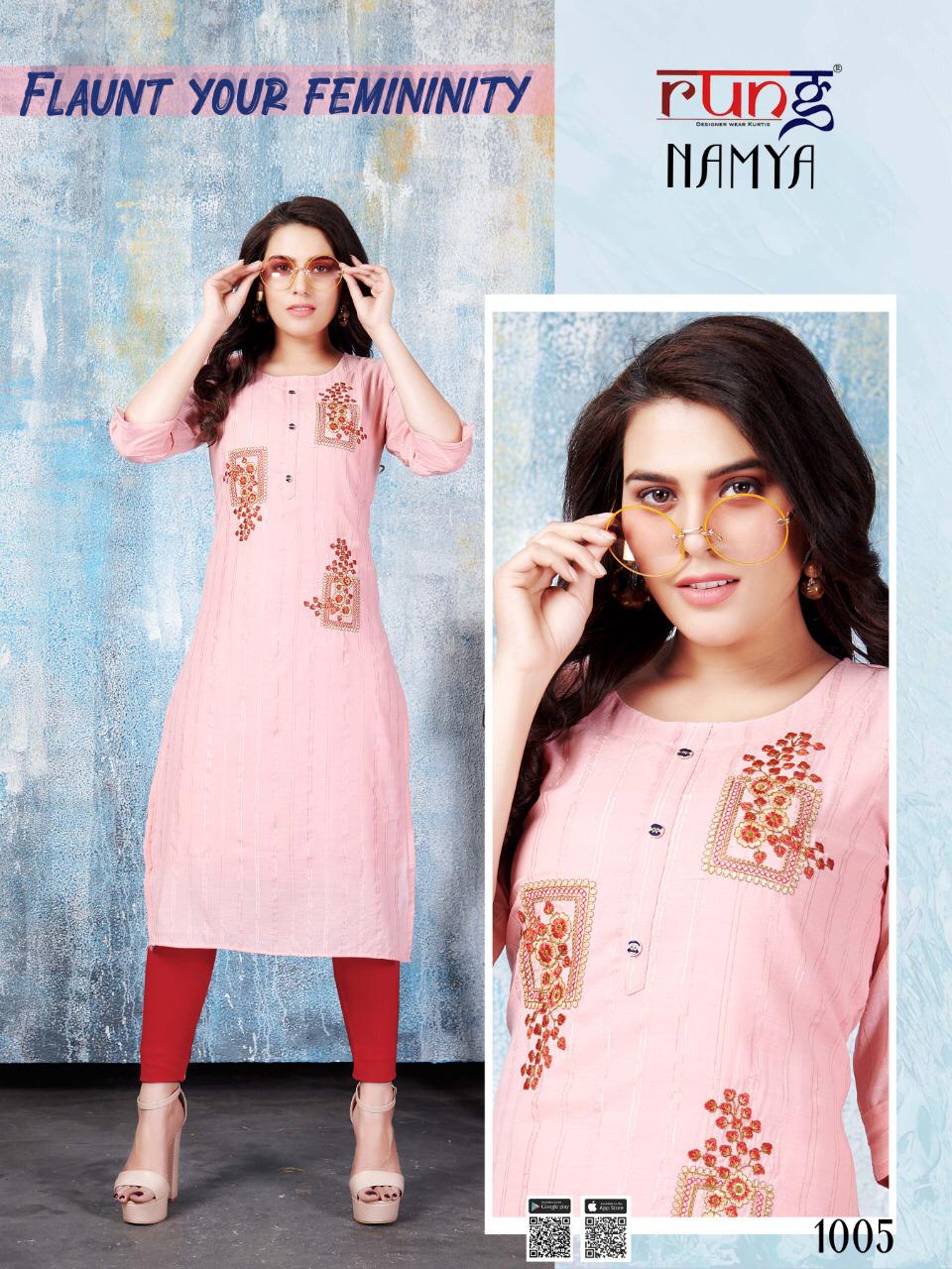 Rung Namya Latest Ethnic Wear Masleen Designer Kurtis Collection
