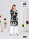 Messi By Blue Hills Rayon Thread Work Kurti With Bottom Size Combo
