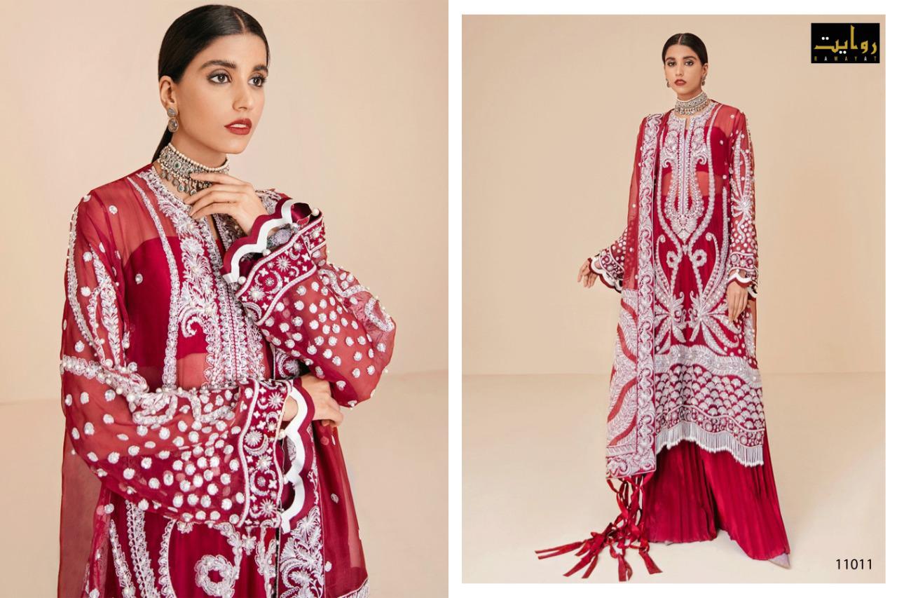 Rawayat Elan 3 Latest Fancy wedding Wear Butter fly net And Embroidery Work top With Dupatta Pakistani Salwar Suits Collection
