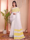 The White Loom By Astita Linen Cotton Saree Wholesale Price In Surat