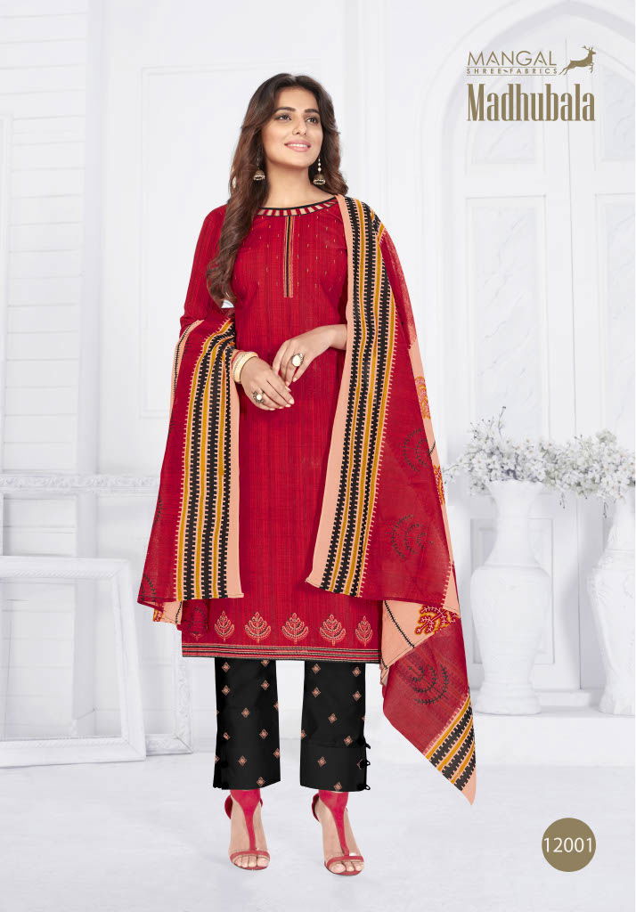 Mangal Shree Madhubala 12 Printed Designer Cotton Daily wear Dress Material Collection
