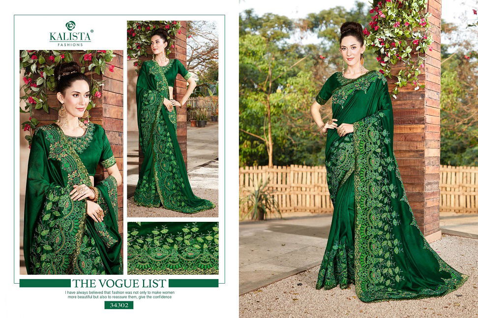 Kalista Sana Gold Latest Fancy Designer Casual Wear Embroidery Worked Sarees Collection
