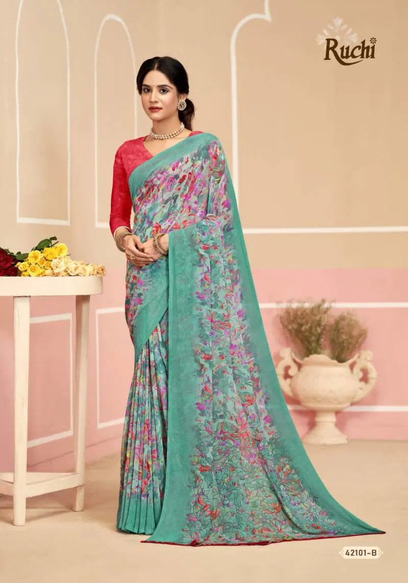 Ragaa Georgette 17 By Ruchi Printed Saree Wholesale Clothing Suppliers In India