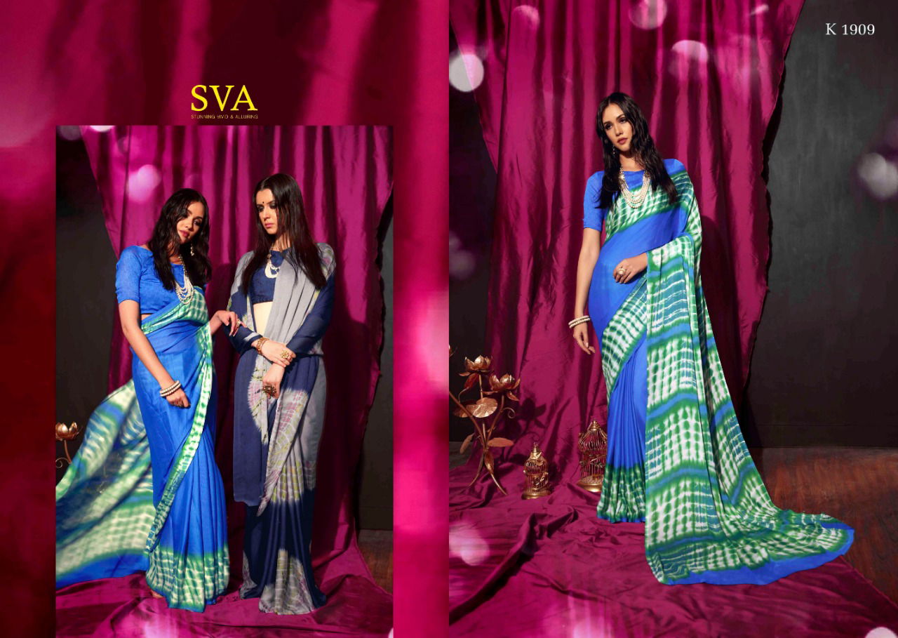 Sva Saniya Printed Georgette Casual Wear Saree Collection at Wholesale Price