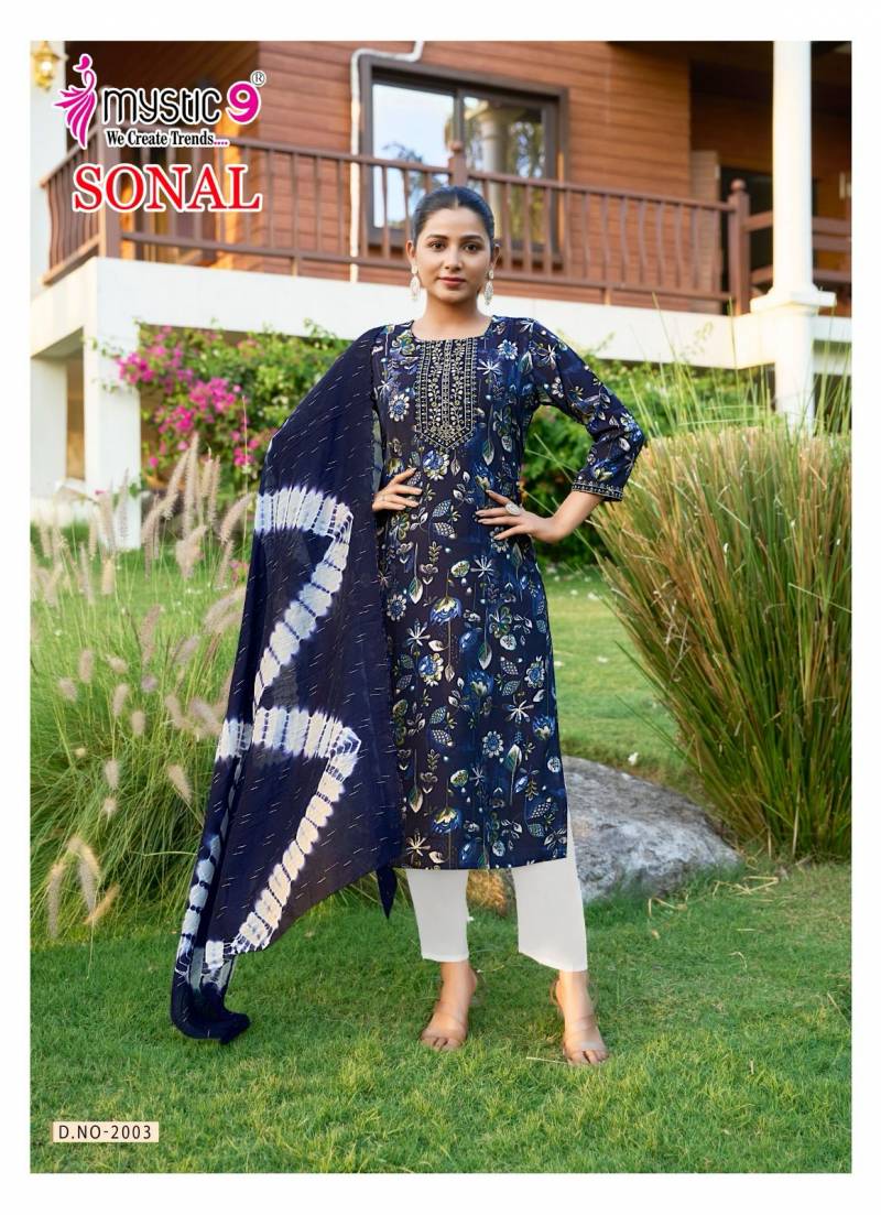 Sonal Vol 2 By Mystic 9 Roman Silk Kurti With Bottom Dupatta Orders In India
