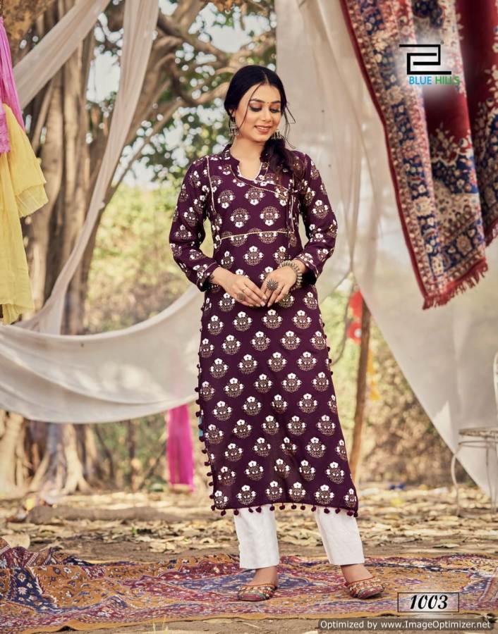 Blue Hills Candy 1 Stylish Ethnic Wear Rayon Designer New Kurti Collection