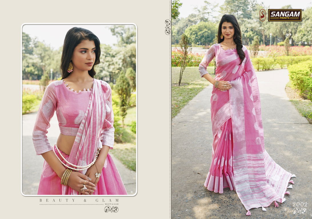 Sangam Pankhudi 3 Latest Fancy Casual Wear Linen Cotton Printed Sarees Collection
