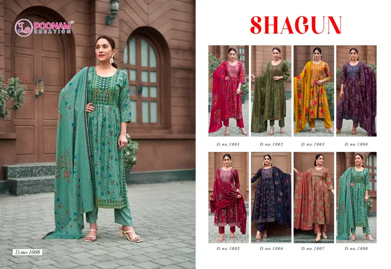Shagun By Poonam Anarkali Reyon Wholesale Kurti Bottom With Dupatta In India