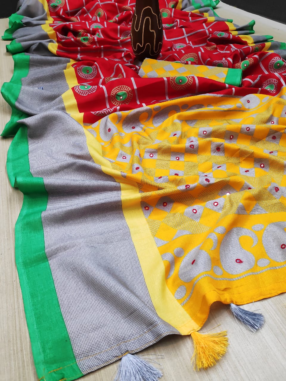 Nakshvi Latest Designer Party Wear Mirror Casual Wear Stylish Silk Saree Collection