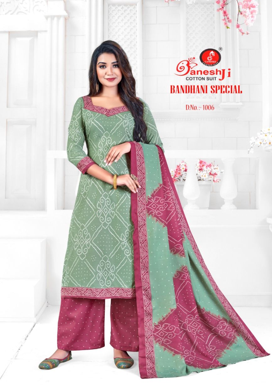 Ganeshji Bandhani Special Casual Daily Wear Cotton Printed Dress Material Collection