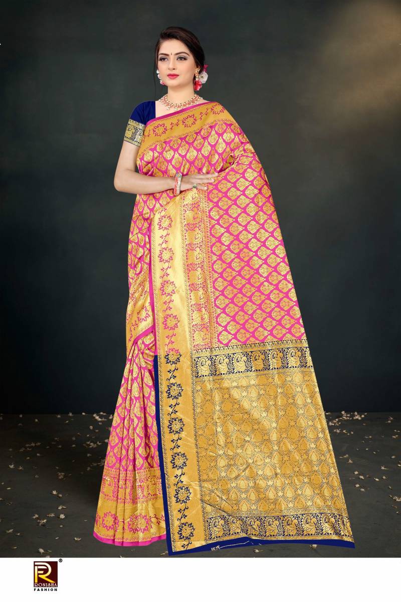 Ronisha 221 Festive Wear Stylish Banarasi Silk Saree Wholesale Market In Surat