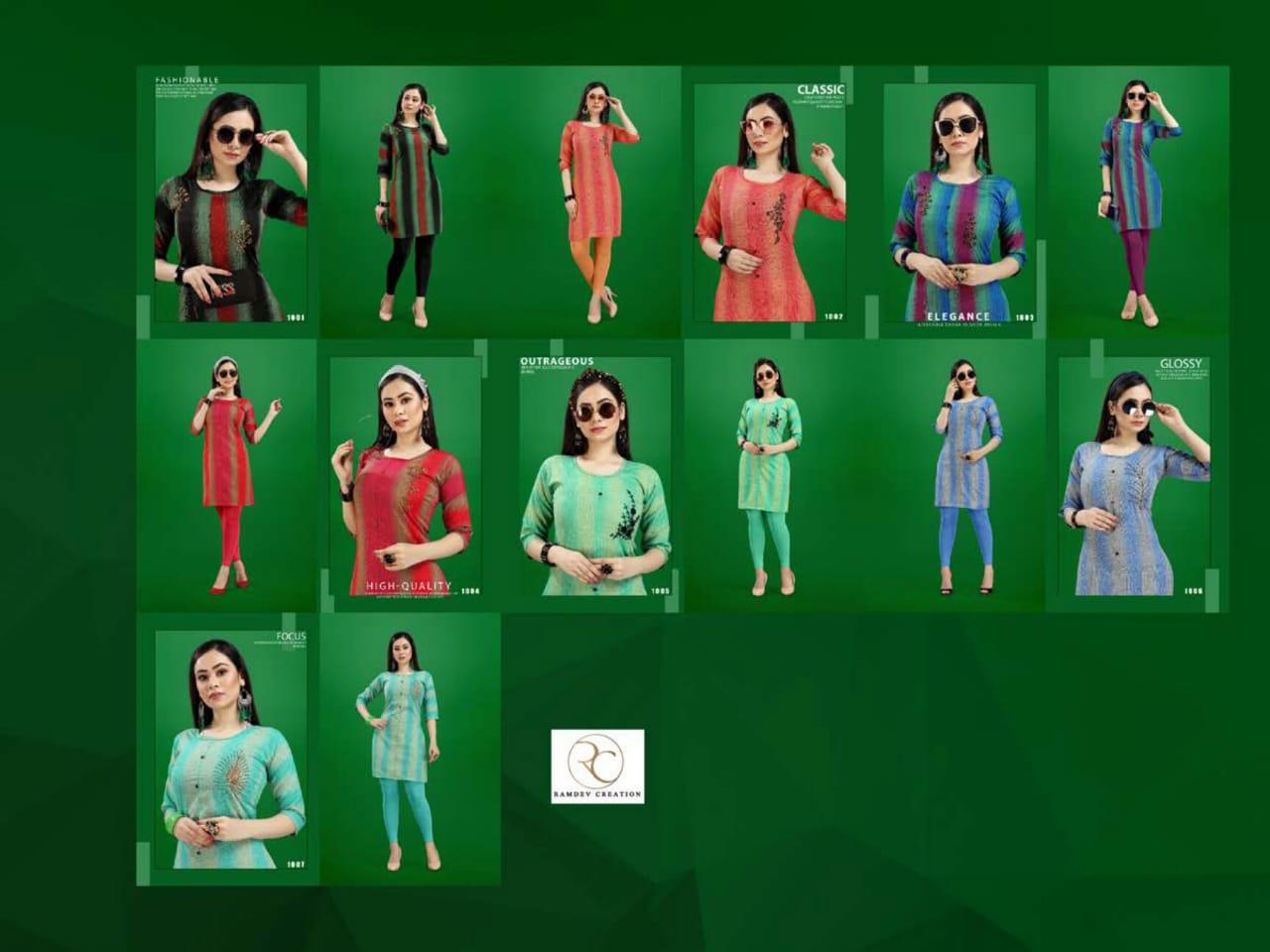 Rc Creative 1 Latest Printed Daily Wear Designer Short Rayon Kurtis Collection

