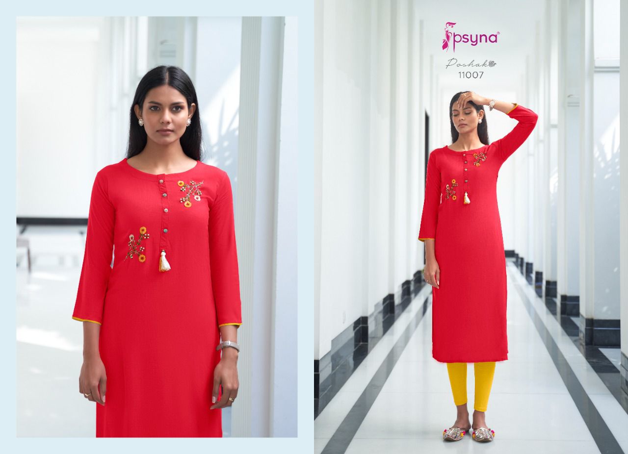 Psyna Poshak 11 New Designer Ethnic Wear Rayon Latest Kurti Collection