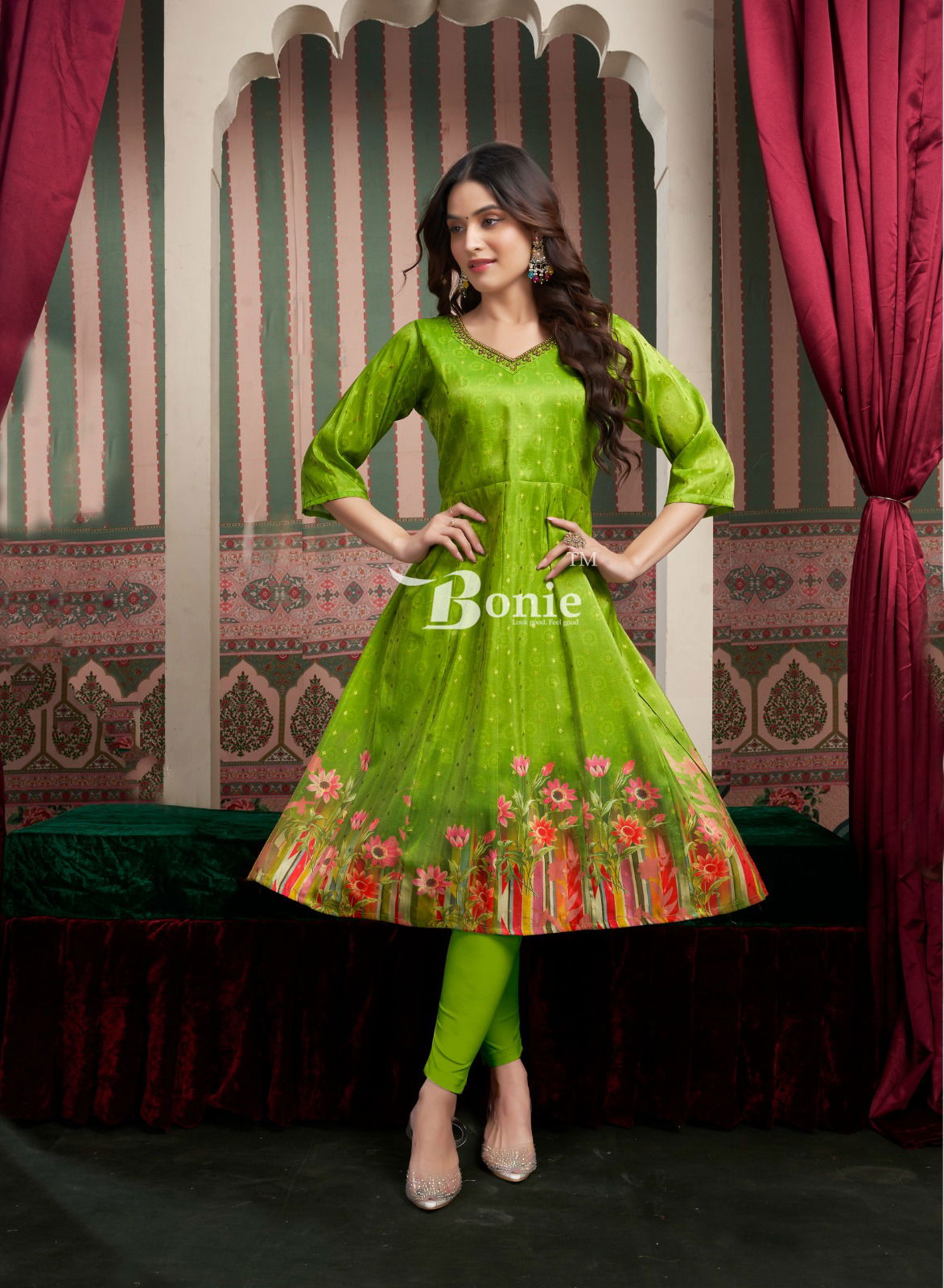 Brinda Vol 2 By Bonie Amazing Jacquard Printed Kurti Wholesalers In Delhi