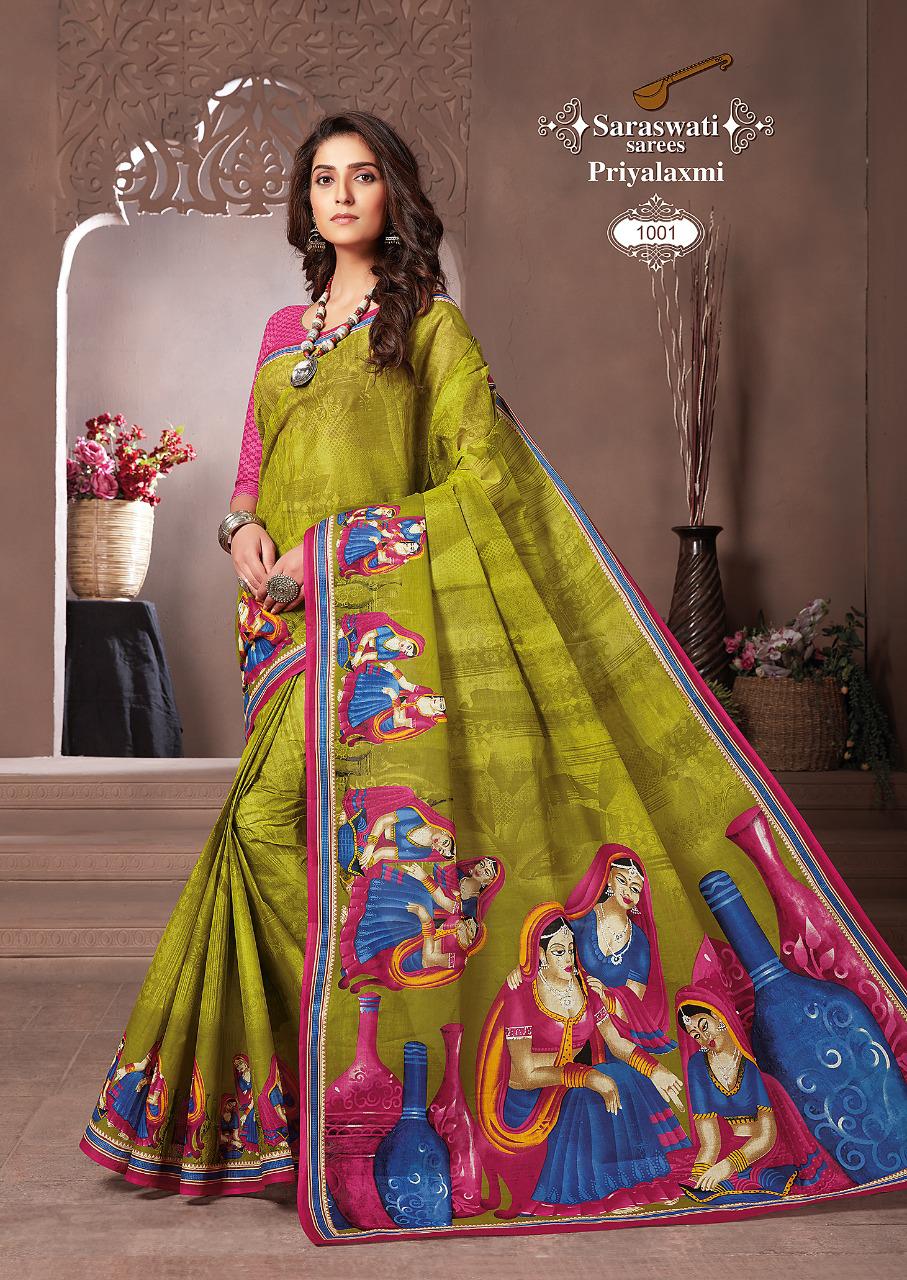 Saraswati Sarees Priyalaxmi 1 Printed Casual Wear Sarees Collection
