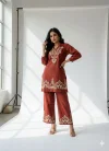 Naisha K 718 Cotton Flex Cofee colour Stylish Wear Co Ord Set 