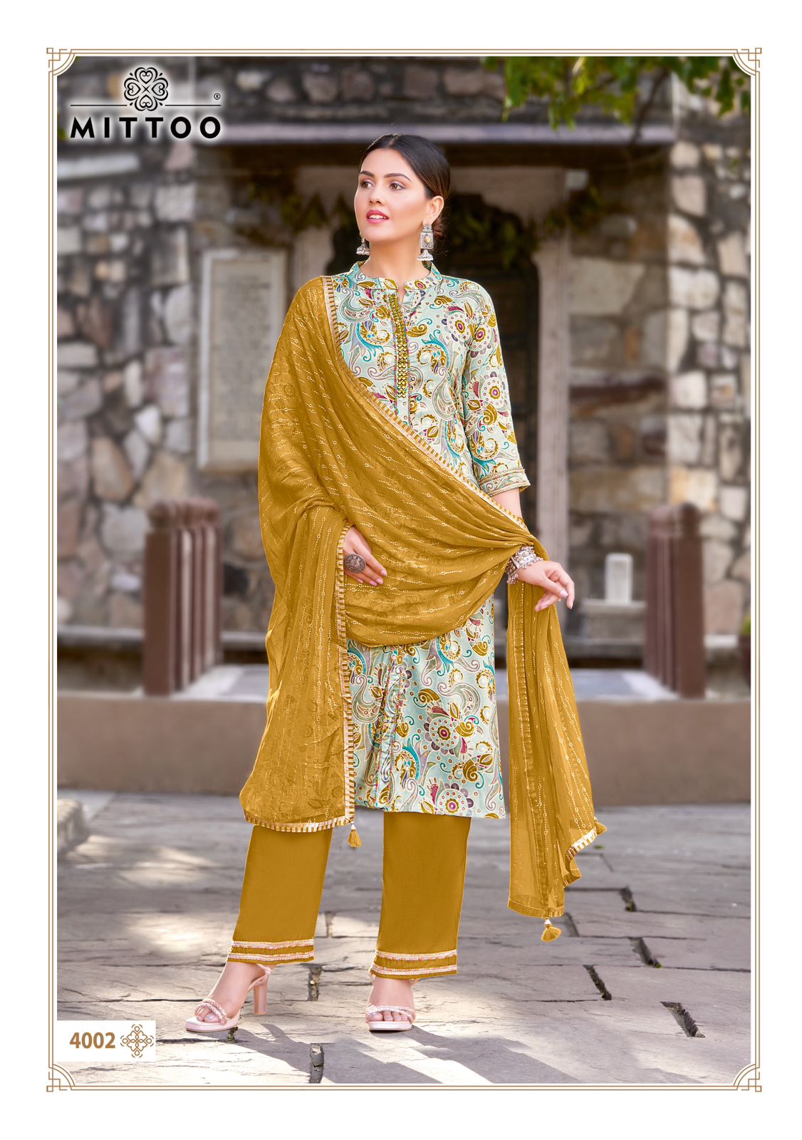 Kesha By Mittoo Rayon Print Embroidery Kurti With Bottom Dupatta Orders In India
