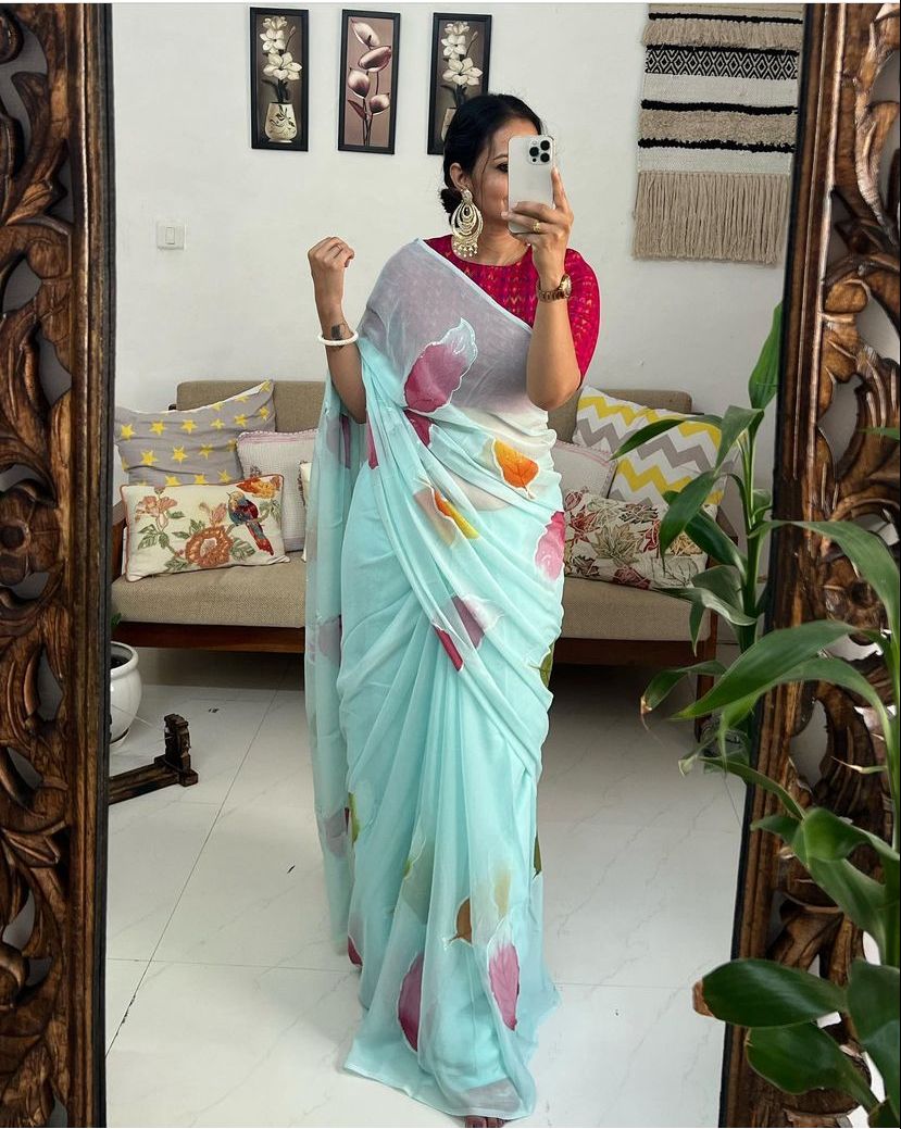Digital Printed Georgette Sarees Catalog