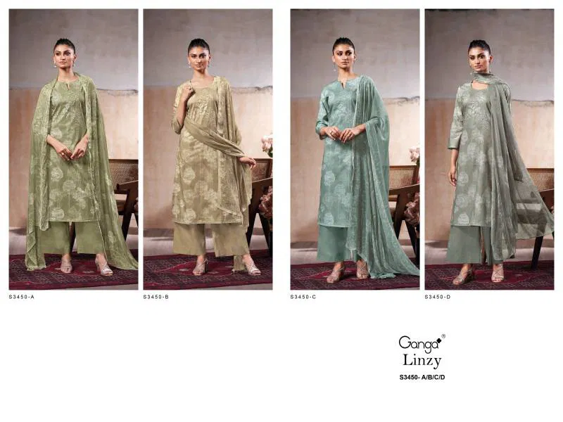 Linzy By Ganga Cotton Printed Embroidered Salwar Suit Wholesale Online