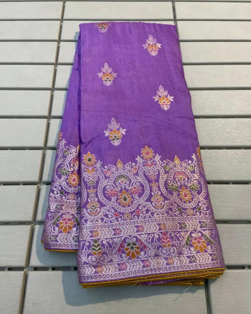 Kc 323 Soft Russian Silk With Meenakari Saree Online Wholesale