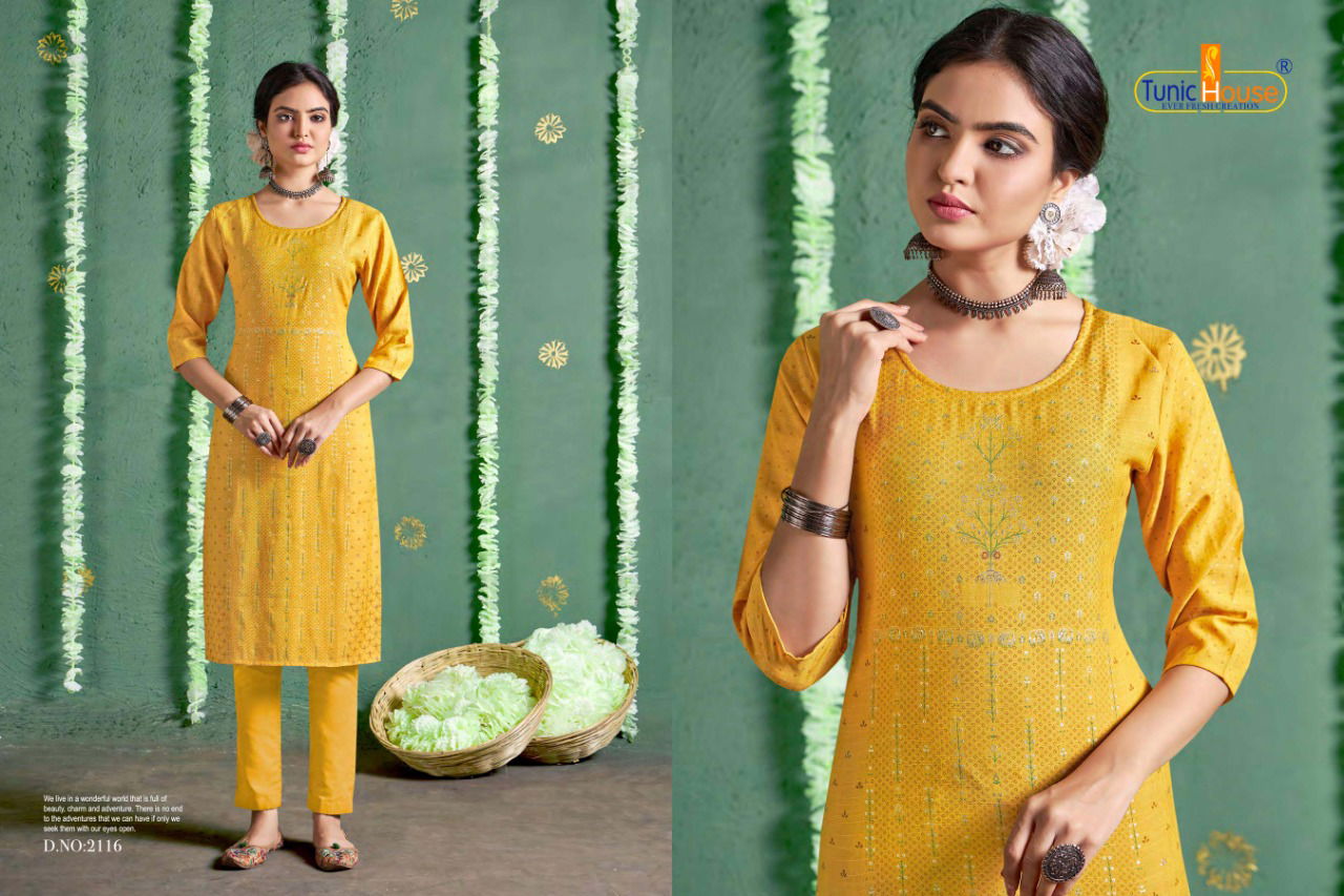 Tunic House Nigaah Foil Nx Rayon Designer Printed Kurti Collection

