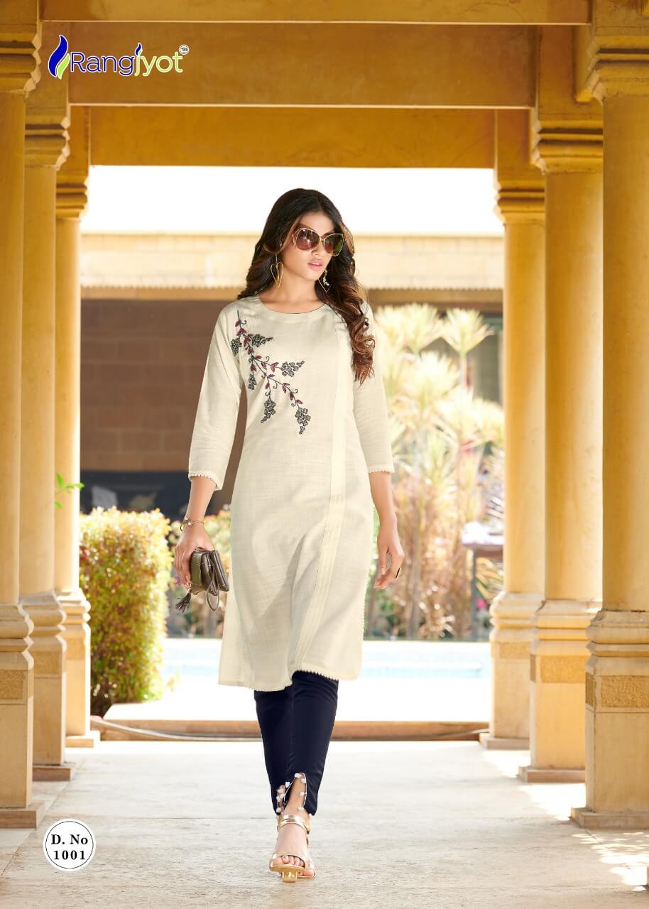 Rangjyot Kaaya Latest Fancy Designer Ethnic Wear Rayon Designer Rayon Kurti Collection
