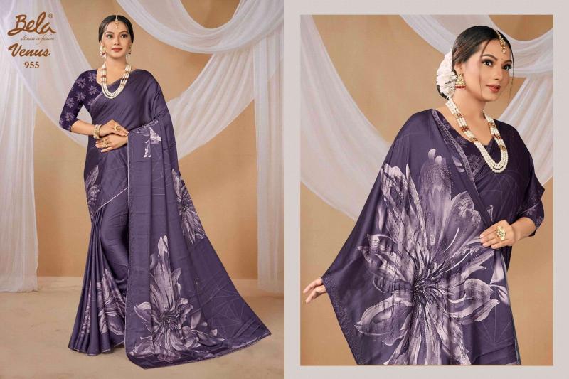Venus By Bela Fashion Satin Print Saree Bulk Orders In India