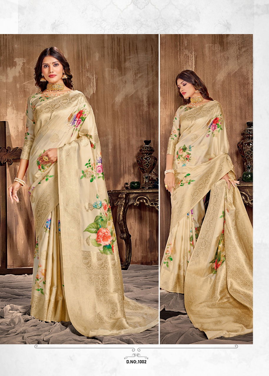 Rajyog Anjali Latest Designer Fancy Festive Wear Silk Digital Printed Silk Sarees Collection
