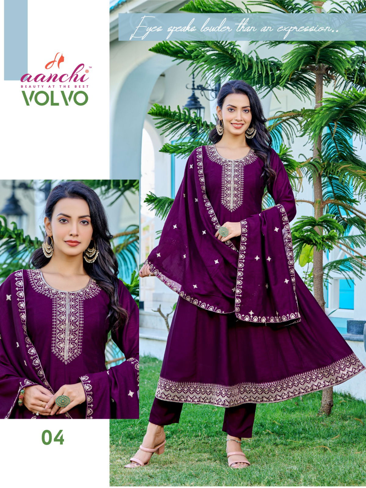Volvo By Aanchi Vichitra Designer Anarkali Kurti With Bottom Dupatta Wholesale Shop In Surat