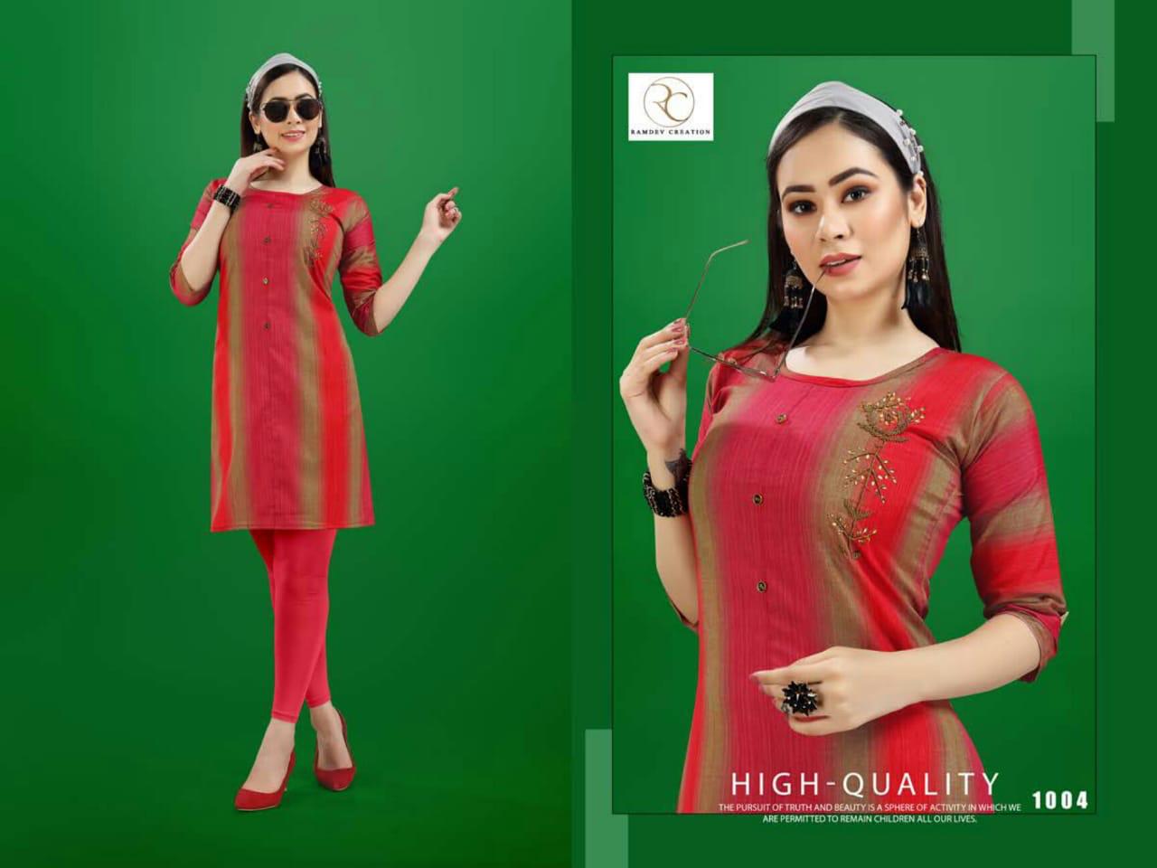 Rc Creative 1 Latest Printed Daily Wear Designer Short Rayon Kurtis Collection
